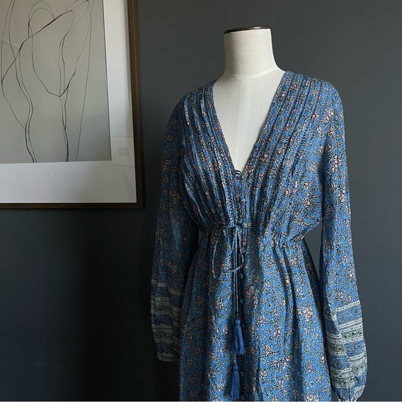 Veronica Beard Kameya Blue Floral Maxi Dress - Picture 4 of 10